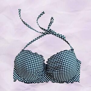 Gingham Halter Bikini Top